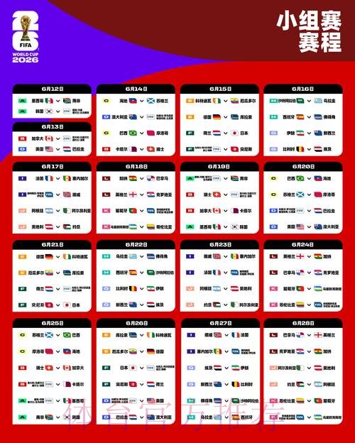 2026世界杯每日赛程完整版比赛时间表免费观看